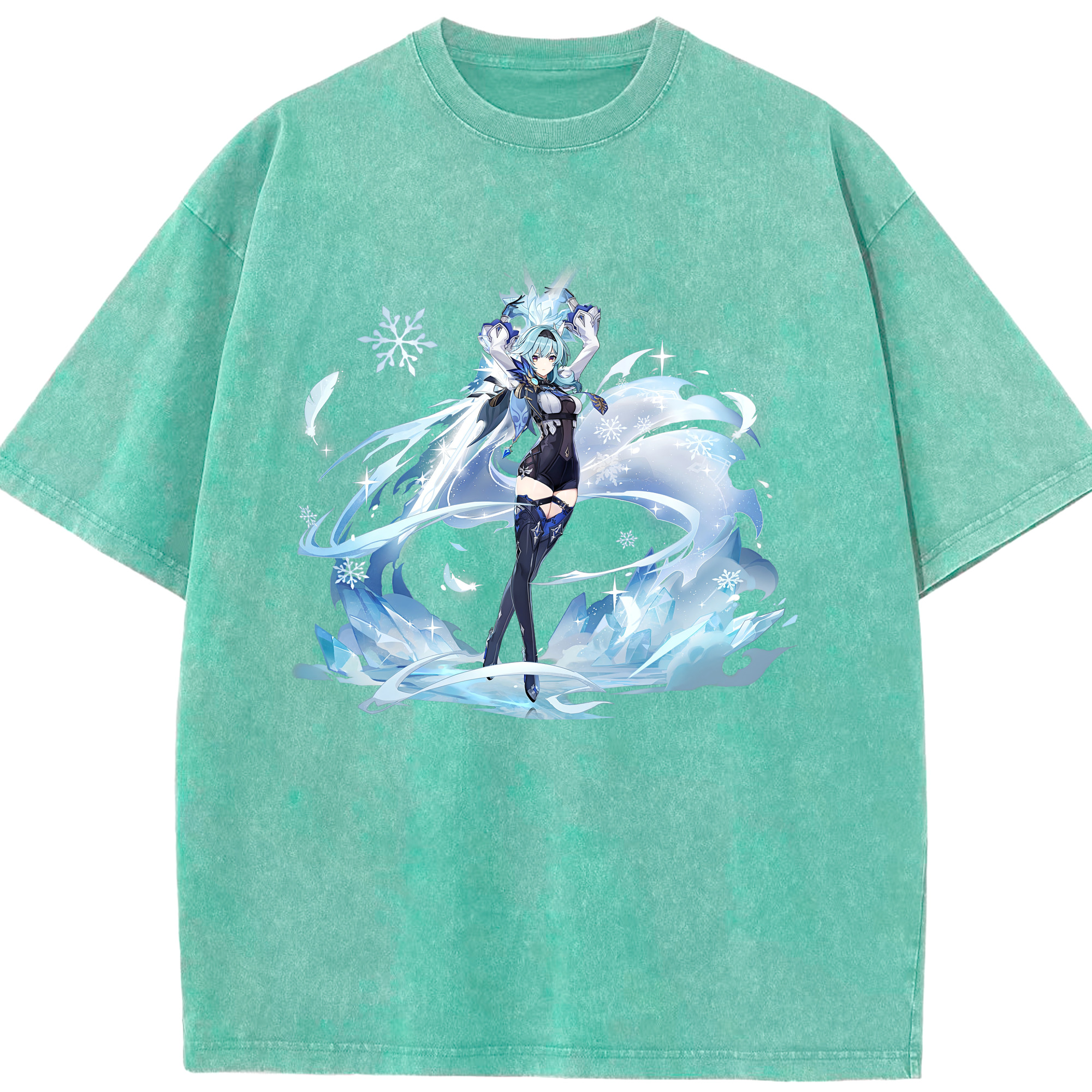 げんし神 优菈 ゆうら genshin Yūra 綿100% ヴィンテージ風 半袖Tシャツ（フロントプリント）